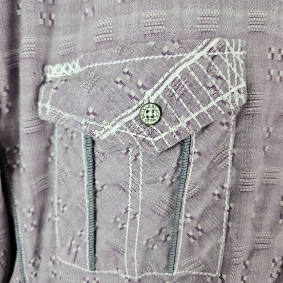Buckle Black Mens XXL Athletic Fit Lavender Long Sleeve Button-Up Shirt Casual - Picture 7 of 13